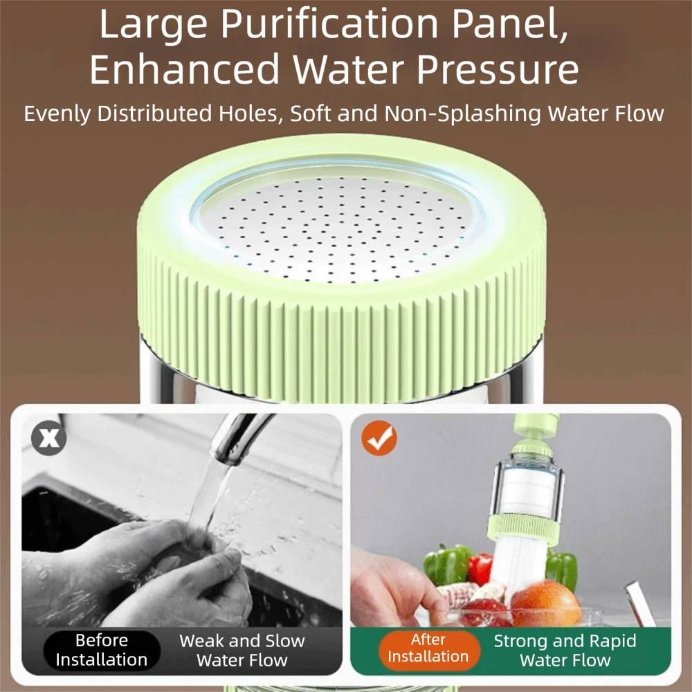 Universal Faucet Filter Detachable Splash-proof Filter Water Purifier Easy To Install Flexible Kitchen Faucet Extender