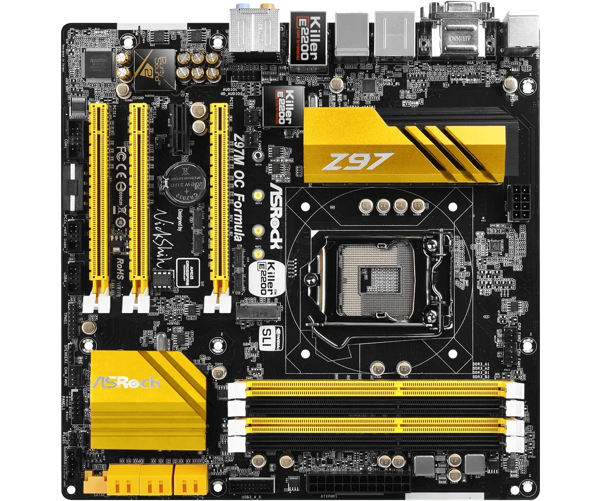 LGA 1150 Motherboard ASRock Z97M OC Formula Intel Z97 DDR3 32GB M.2 HDMI USB 3.1Micro ATX Supports 5th Gen Intel Core i5-4690