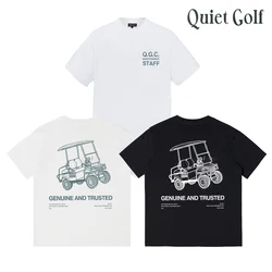 2024 New Men's Golf T-shirt Made of Pure Cotton Golf Wear Breathable Fashion Trendy Women's Golf Clothing Top QGC Staff T-Shirt