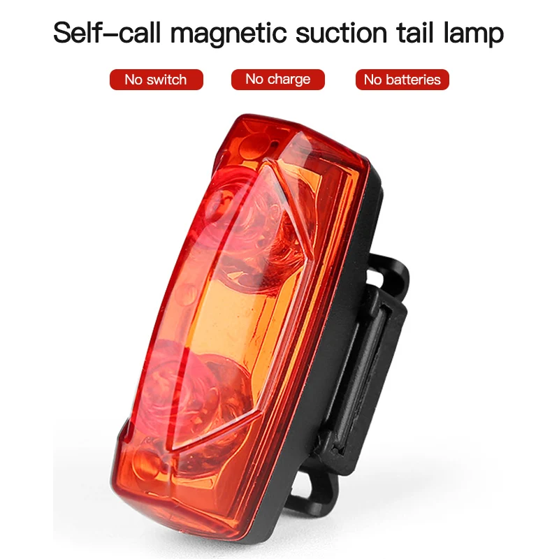 1~5PCS Self Powered Magnetic Induction Light Bike Warning Lamp Waterproof Cycling Taillight Bike Rear Light Bike