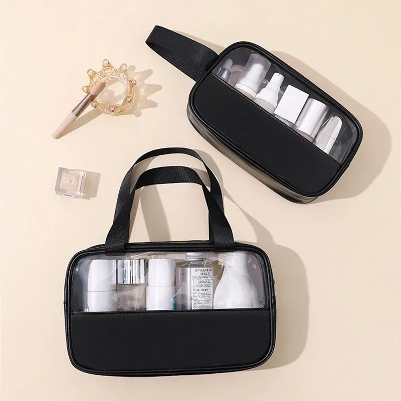 Patchwork Cosmetic Bag Makeup Storag Bag Translucent Large Capacity Bath Bag Organizer Waterproof Portable Travel Storage Bag