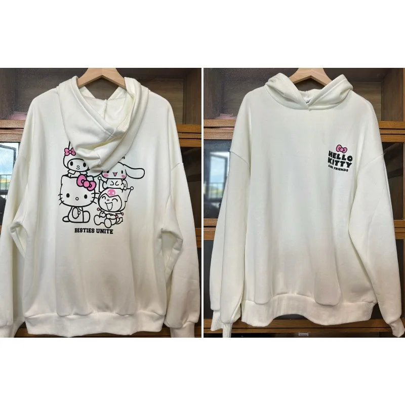 

Sanrio толстовка с капюшоном женская осенне-зимняя новинка с милым мультяшным принтом свободный утягивающий универсальный топ