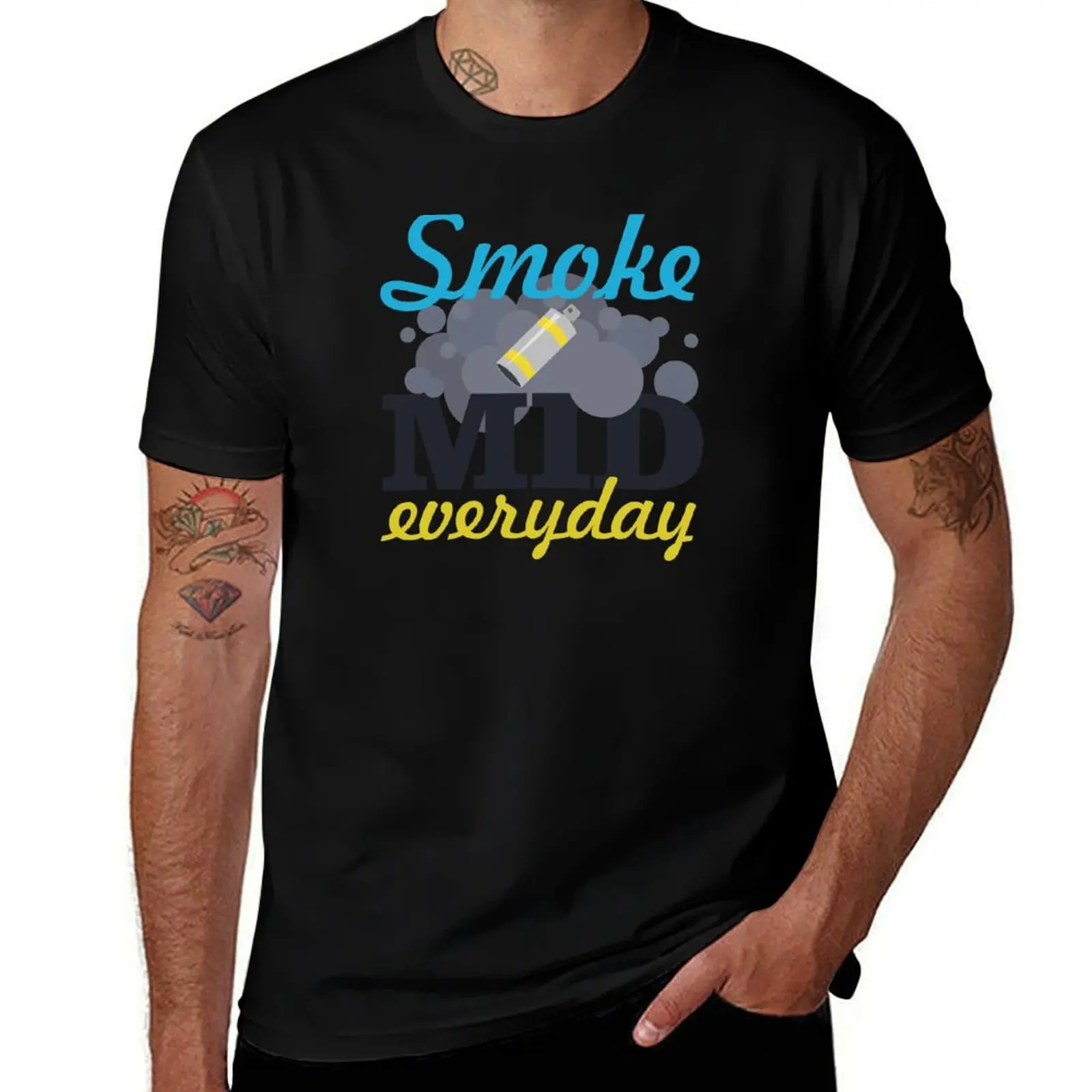 Футболка Smoke Mid Everyday для мужчин, винтажная хлопковая футболка с рисунком, 100%