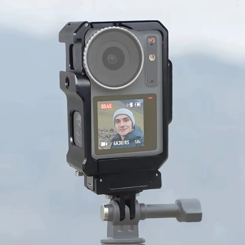 Para dji ação 5pro 4 3 câmera gaiola rig capa protetora com sapata fria, placa de base magnética caso expansão