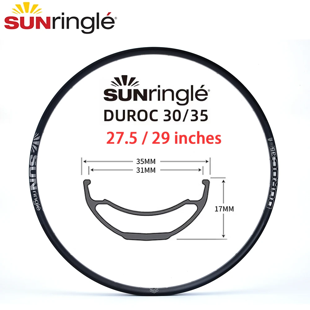 Sunringle Sun DUROC 30/35 27,5 29 pulgadas 28/32H enchufe de bicicleta de montaña Llantas de aleación de WELD sin cámara