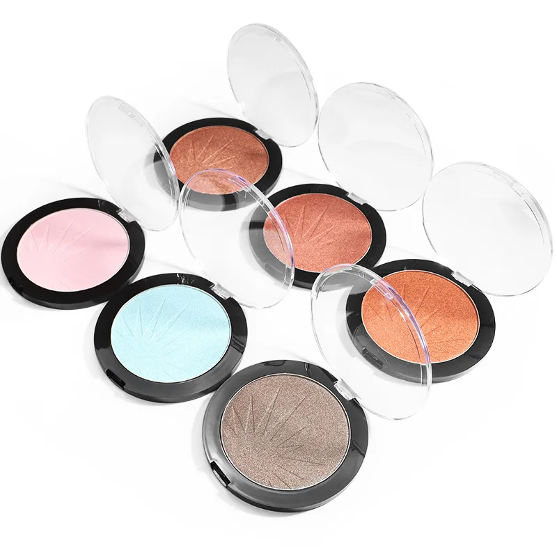 Private Label 12colors Shiny Highlighter Pressed Powder Waterproof Glitter High Pigment Long-lasting Brightening Makeup Bulk