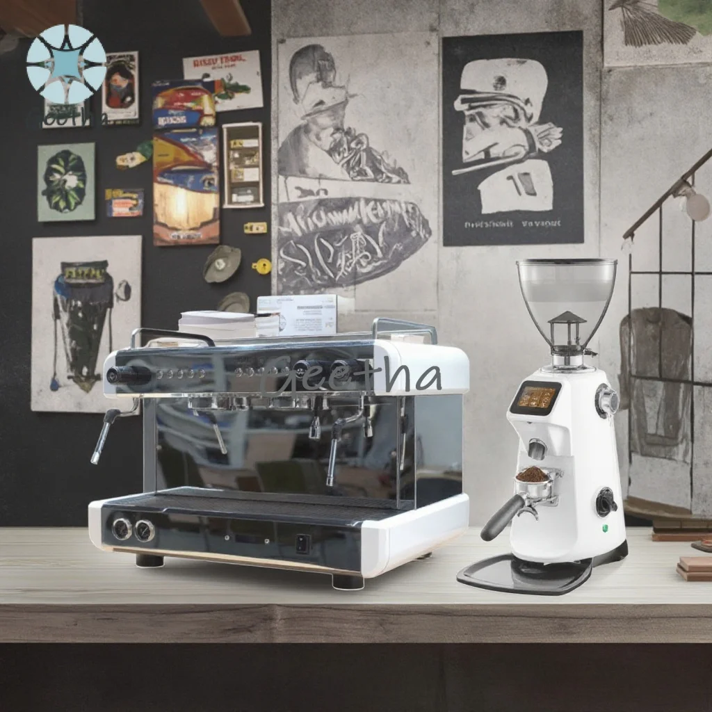 Multifunctional 110V Semi Automatic E61 2 Group Commercial Coffee Maker Cappuccino Espresso Coffee Machine for Shops