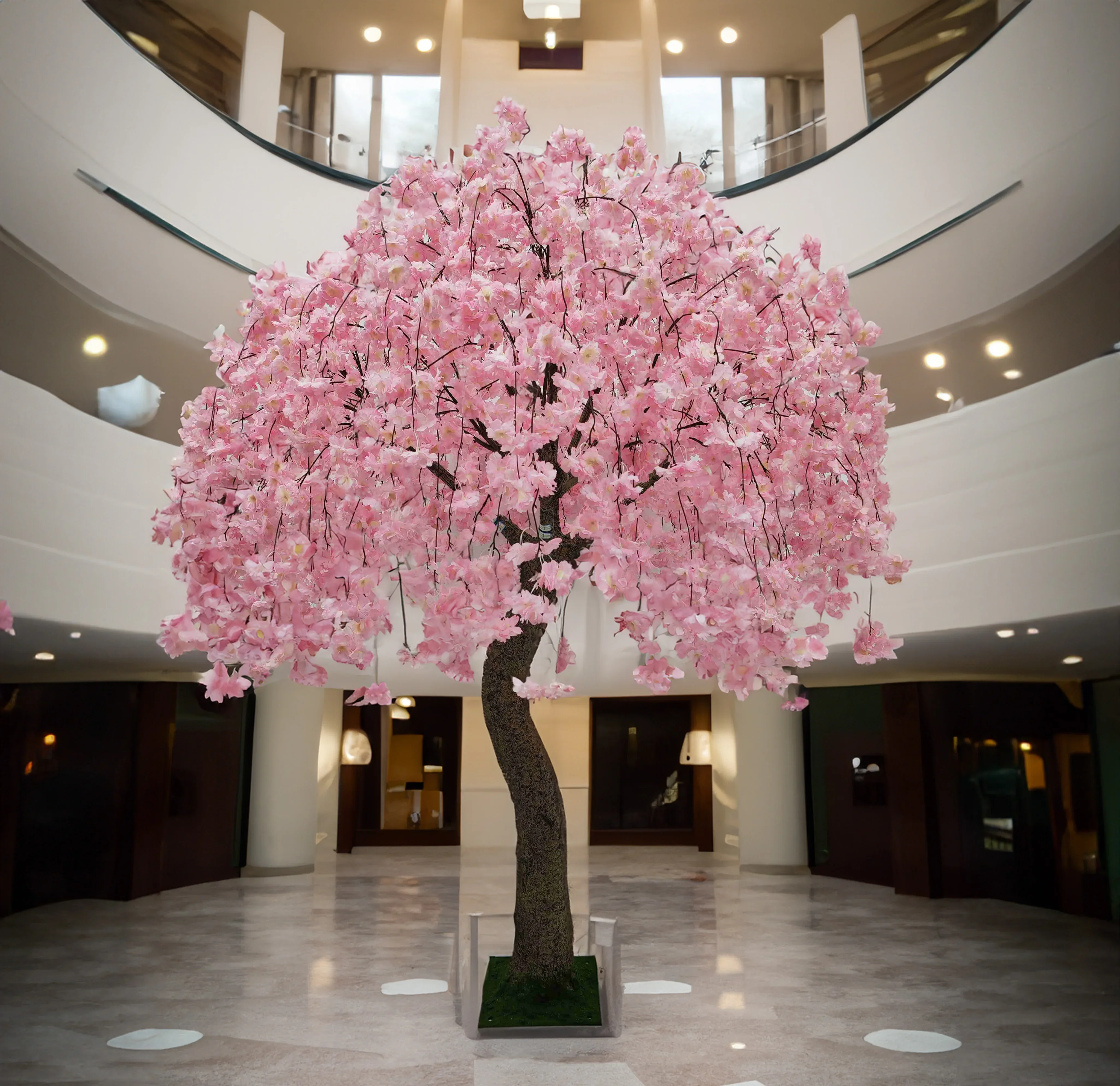 

Wedding Table Artificial Pink Tree Artificial Silk Cherry Blossom Tree 8 Feet Glass Fiber Artificial Flower Tree Cherry Blossom