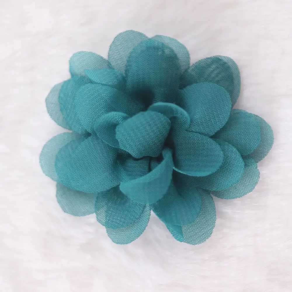 5 cm Satin Mini DIY Blumen Kinder Boutique Chiffon Blumen Weihnachten Hochzeit Mädchen Haarspangen oder Keine Clips Zubehör 30 teile/los – Detail 9
