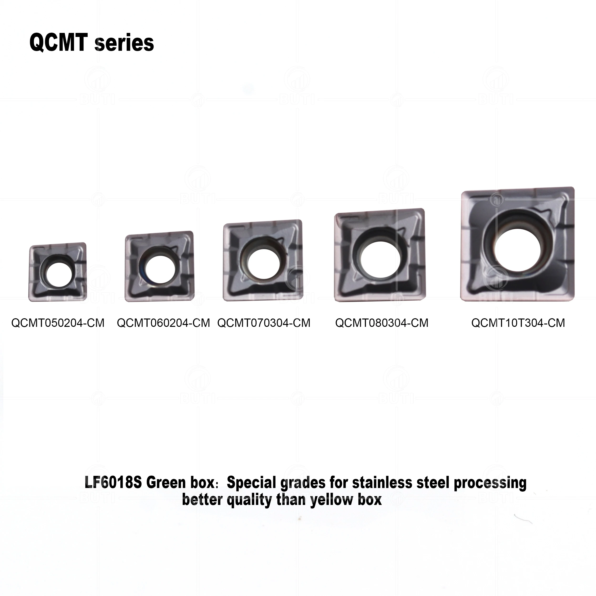 Imagem -05 - Deskar-cnc Torno Ferramentas de Torneamento Inserções de Carboneto Qcmt050204 Qcmt060204 Qcmt070304 Qcmt080304 Qcmt10t304 cm Lf6018s 100 Original