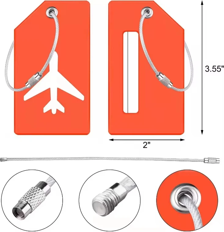 Silicone Luggage Tags For Suitcases Travel Bag Standard Size Privacy Protection Label Flight Baggage Accessories Custom Logo