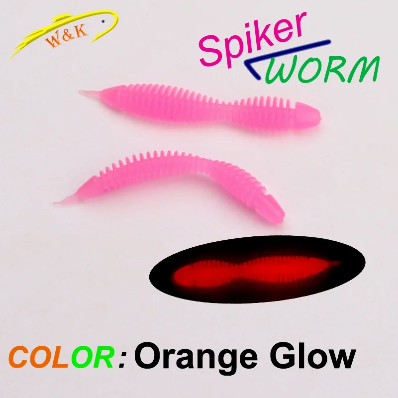 Spiker-Wurmköder bei 5 cm, 7 cm, weiche Köder für Barsch, Bass-Angelköder, TPE, TPR, schwimmendes Drop-Rig, weicher Köder, UV-Glüh-Wurmköder