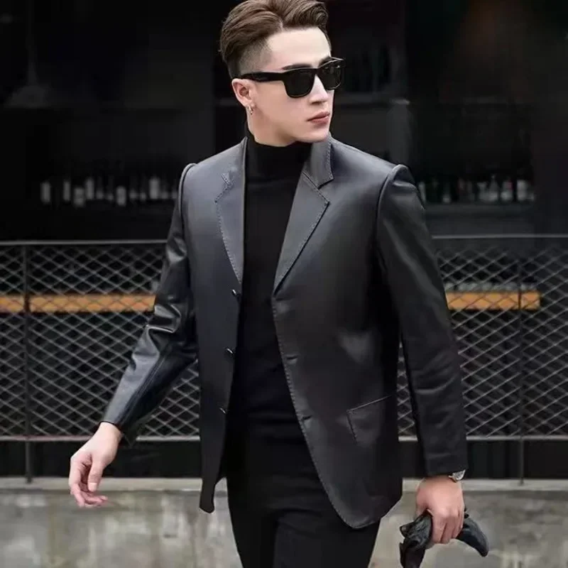 Single Breasted Black Men\'s Suit Jackets Coat Plus Big Size Male Blazer Oversize Spring Clothes Simple High Quality Elegant 2024