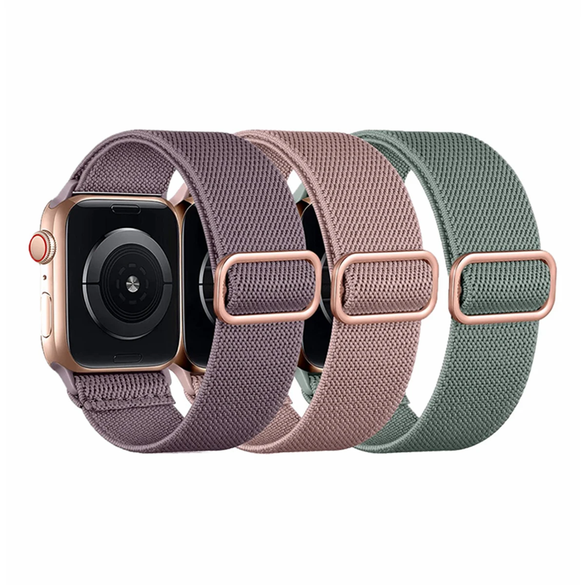 Image of 3 Stück Nylon-Armband für Apple Watch Ultra Band 38mm 40mm 41mm 42mm 44mm 45mm 46mm 49mm Elastisches Nylon-Armband iWatch Serie 11 10 9