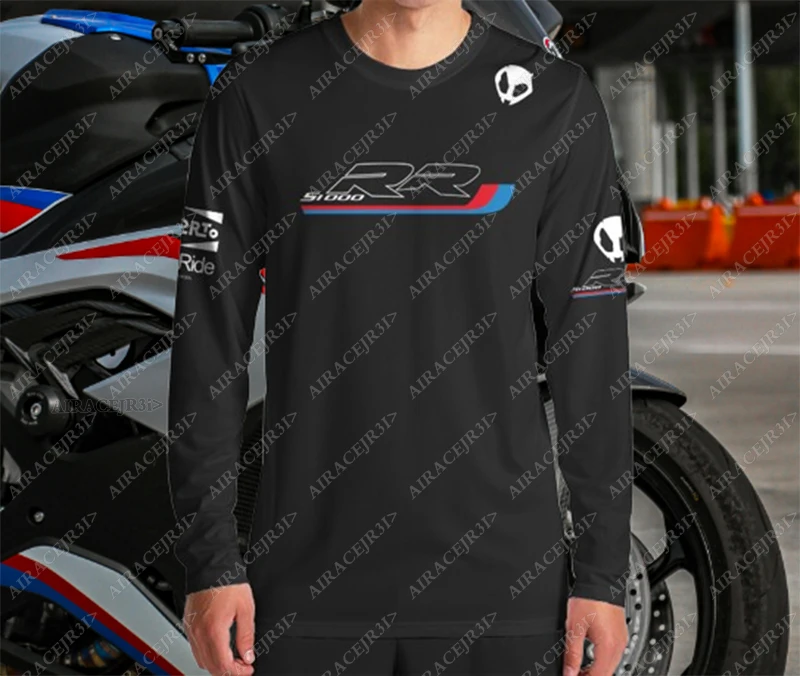 

S1000 RR For BMW Motorcycle Motorrad Motorsport Superbike Racing Black Long sleeve T-Shirt Mens Summer Quick Dry Anti-UV Jerseys