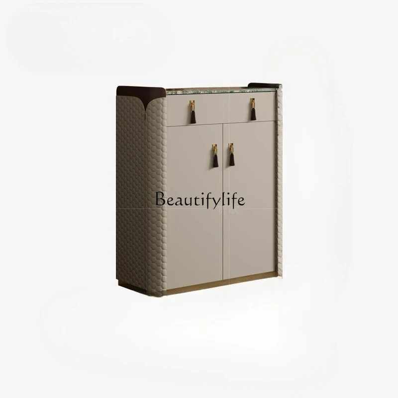 

Postmodern marble small apartment high-end custom fashion entrance cabinet