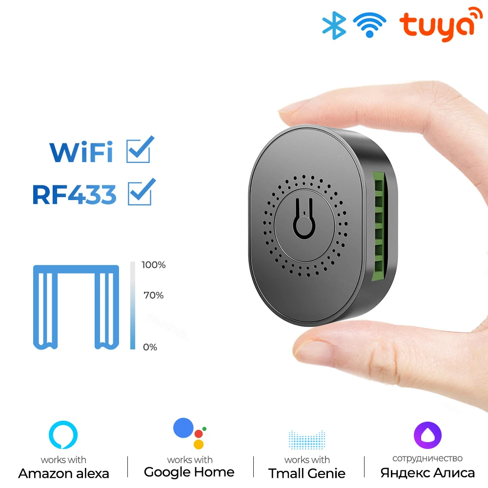 Módulo de cortina Wifi inteligente Tuya RF433, interruptor ciego para persiana enrollable, Motor eléctrico, Control por voz, funciona con Alexa y