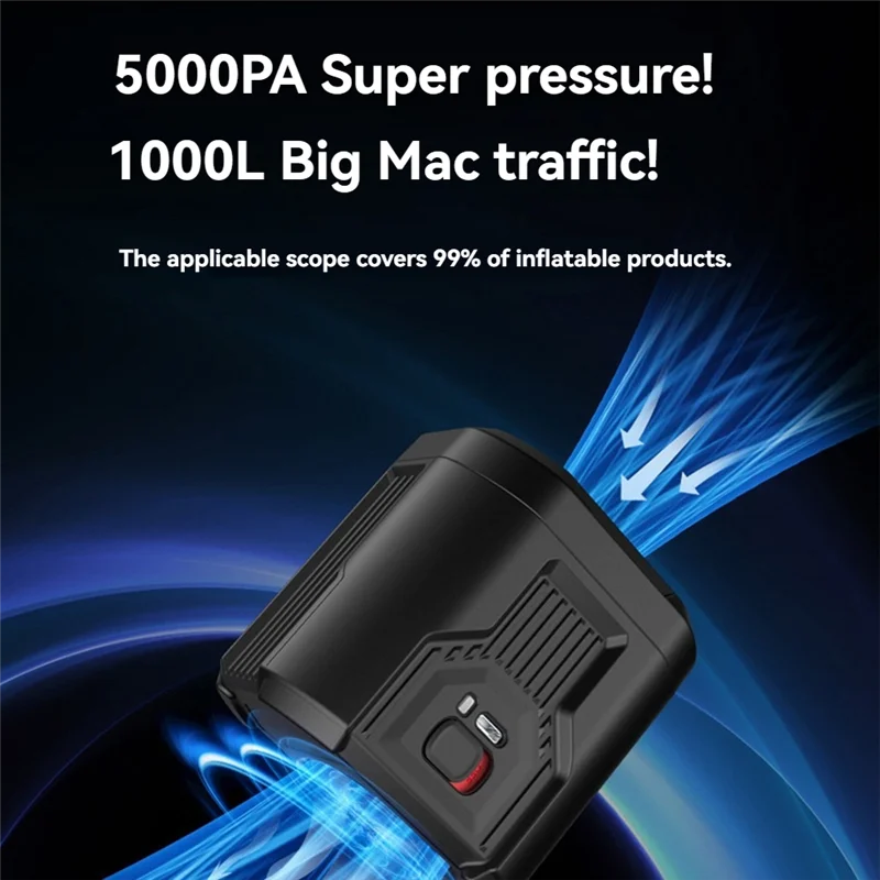 

AUU-Electric Air Pump Rechargeable Air Pump Air Inflator With 2500Mah Battery For Air Bed Mattress Pool Floats Boats