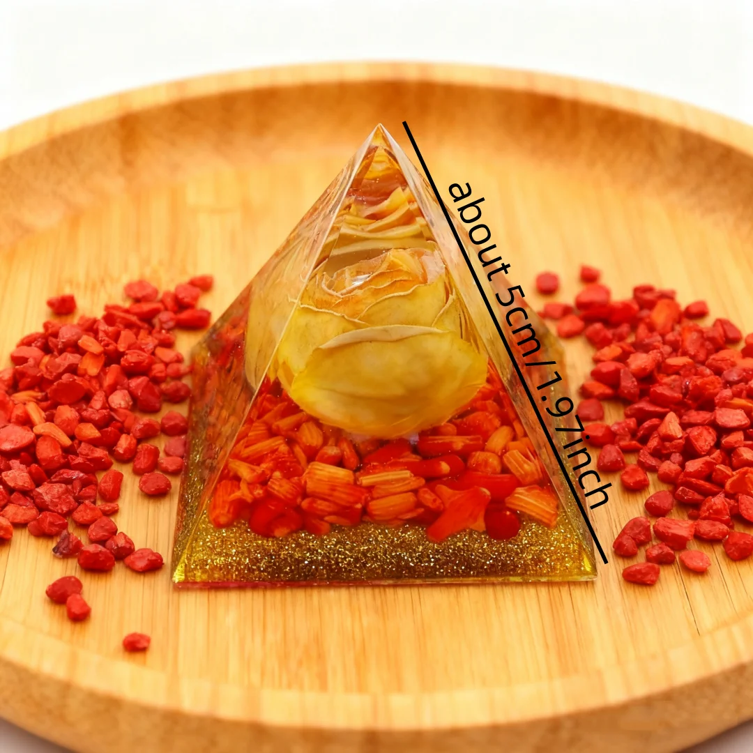 1 قطعة هرم أورجونيت طبيعي كريستال جوهرة الهرم الراتنج برج الحلي للمنزل مكتب سطح المكتب الديكور ، أورجونيت الورد الهرم