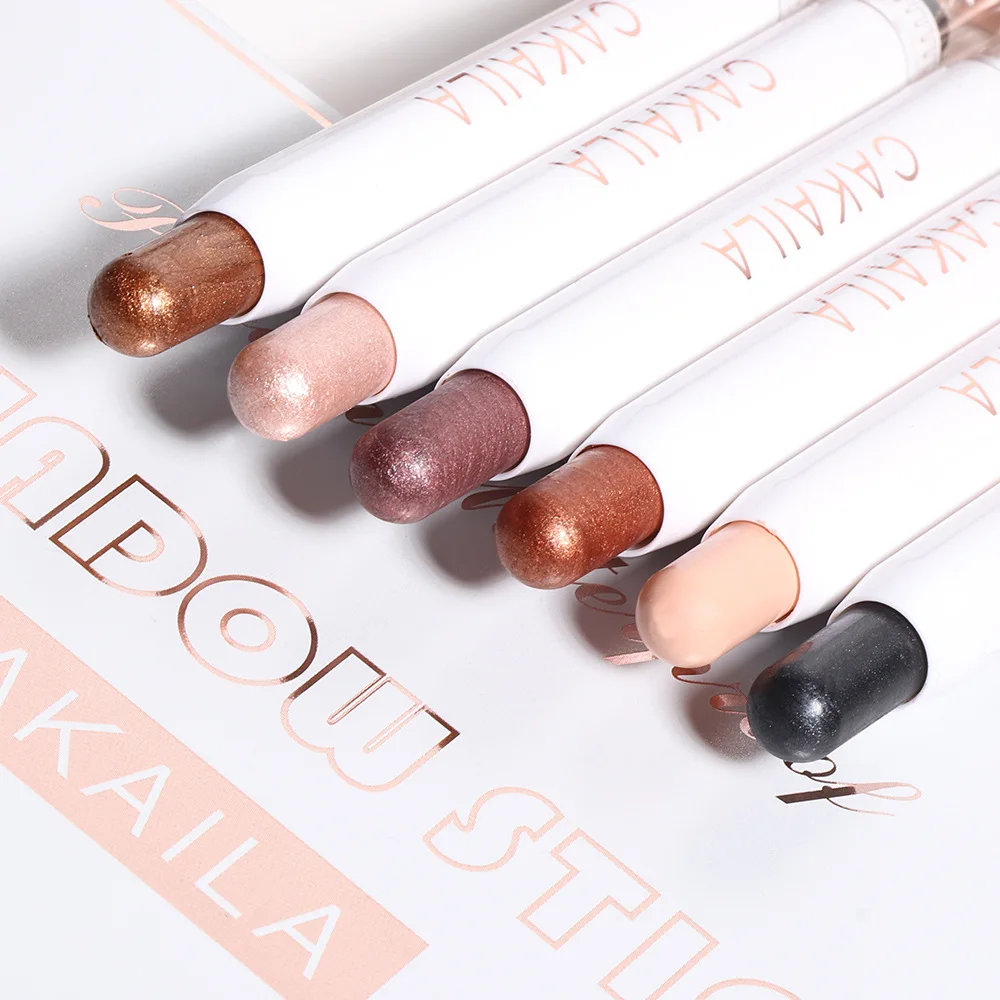 Wasserfester Lidschattenstift, 6-teiliges Set, samtiges, mattes Finish, wischfest, knitterfrei, für schnelles Make-up unterwegs, Schönheit