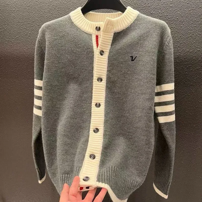 Koreans Authentic Korean Golf 2026 New Autumn/Winter Golf Men's Sweater with High Quality Knitted Cardigancolor blocking