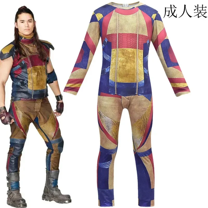 ♥ Fantasia Cosplay Jay Carlos Descendentes Adulto/Infantil AA - Macacão para Meninos, Homens e Pais - Presentes de Halloween - Novo 2026