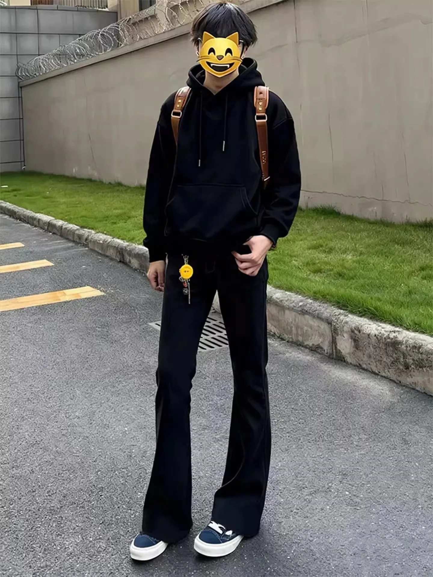 

Мужские джинсы Zlayco с высокой талией и расклешенными прямыми штанинами на подкладке Bla Knife, модные китайские молодежные повседневные джинсы