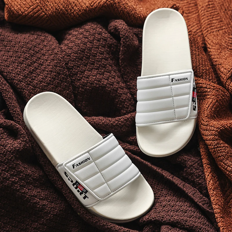 

YRZL Mens Slides 2025 Summer Soft Sole Platform Slippers Non Slip Bathroom Sandals Couple Beach Slides with Thick Sole Comfort