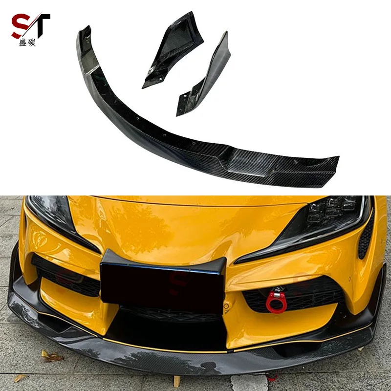 

Подходит для Toyota SUPRA A90 A91, передний диффузор для губ из углеродного волокна