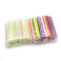 100pcs 190x11mm Big Milkshake Straws Bubble Boba Milk Tea Plastic Thick Straws Smoothie Cold Drinking Drinkware Bar Accessories