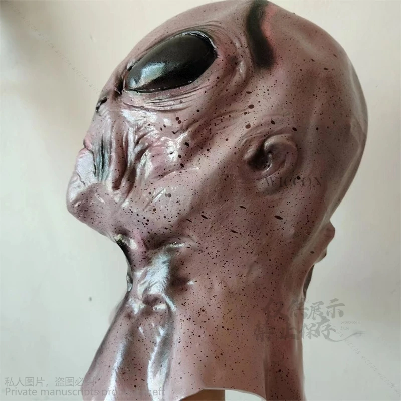 Máscara alienígena halloween horror látex máscaras de cabeça cheia assustador adulto cosplay máscara alienígena para homem assustador rosto cheio rímel para mulher anime