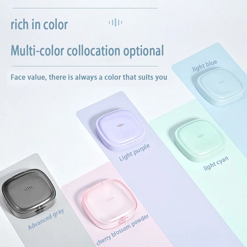 

Orthodontic Retainer Double Layer Braces Storage Box Soaking Invisible Teeth Denture Cleaning Tooth Storage Portable Belt Case