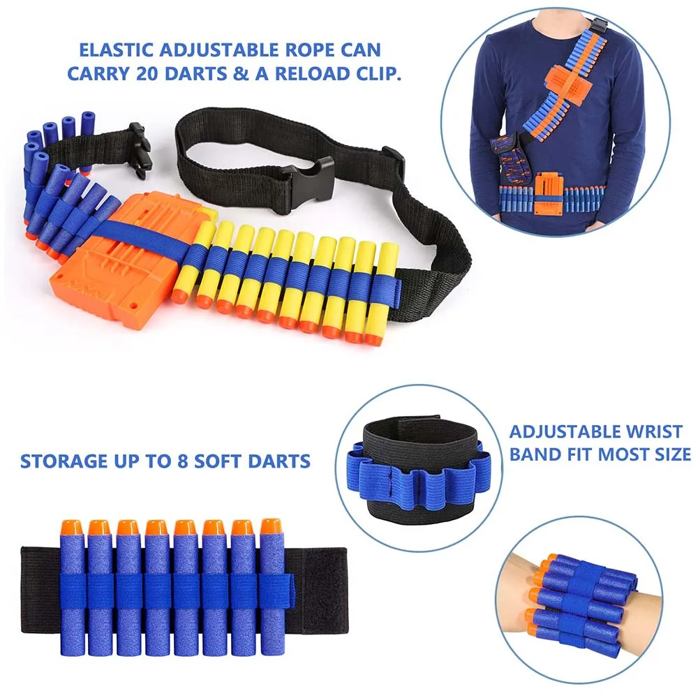 Kinder Taktische Weste Anzug Kit für Nerf Guns Serie Refill Darts Dart Beutel Reload Clips Taktische Maske Handgelenk Band Gläser weiche Amm