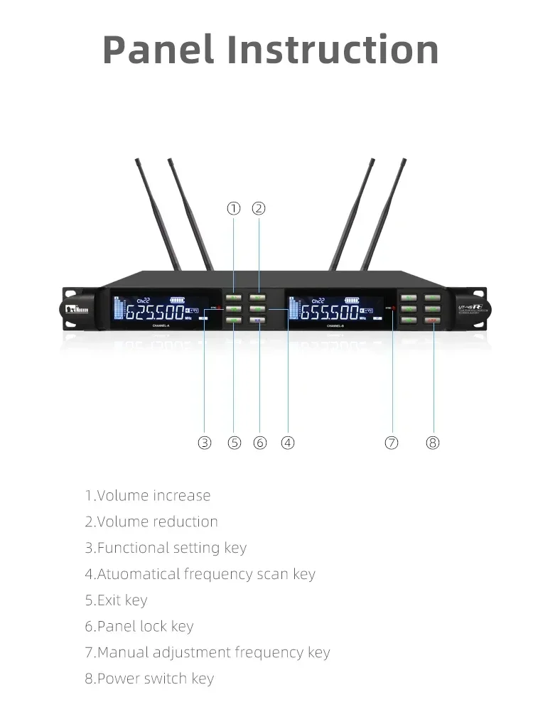 

2026/Хит продаж/Двухканальный беспроводной микрофон UHF с большим радиусом действия для конференц-залов и караоке