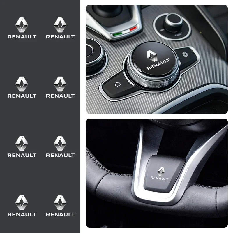 Car Interior Steering Wheel Dashboard Central Stickers Badge For Renault QM6 Kadjar Clio Koleos Megane Espace Captur Scenic ZOE