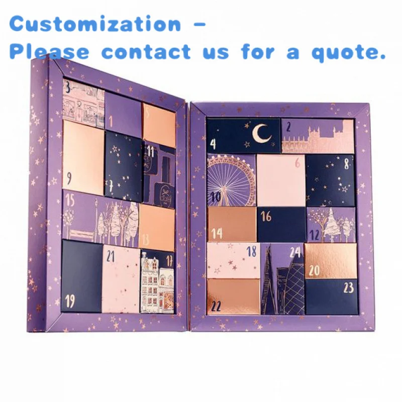 

custom.Custom Cardboard Hard Paper Book Shape Advent Calendar Box Cookies, Nail Polish Bottles Packaging