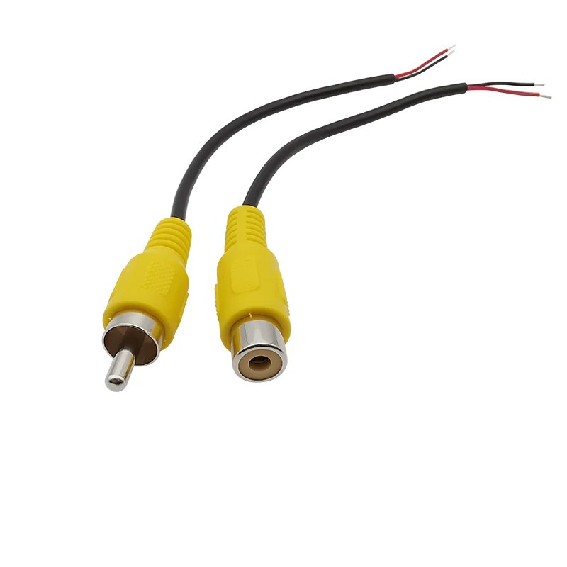 2Pcs RCA Male Plug/Female Socket Audio Cable Extension Wire Connector Adapter RCA Audio Video Cord Pigtail Welding DIY Connector