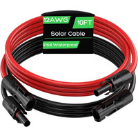 12AWG 3m/10FT Solar Panel Extension Charging Cable for Renogy ALLPOWERS Dokio GRECELL HQST etc. Foldable Flexible Solar Panels.