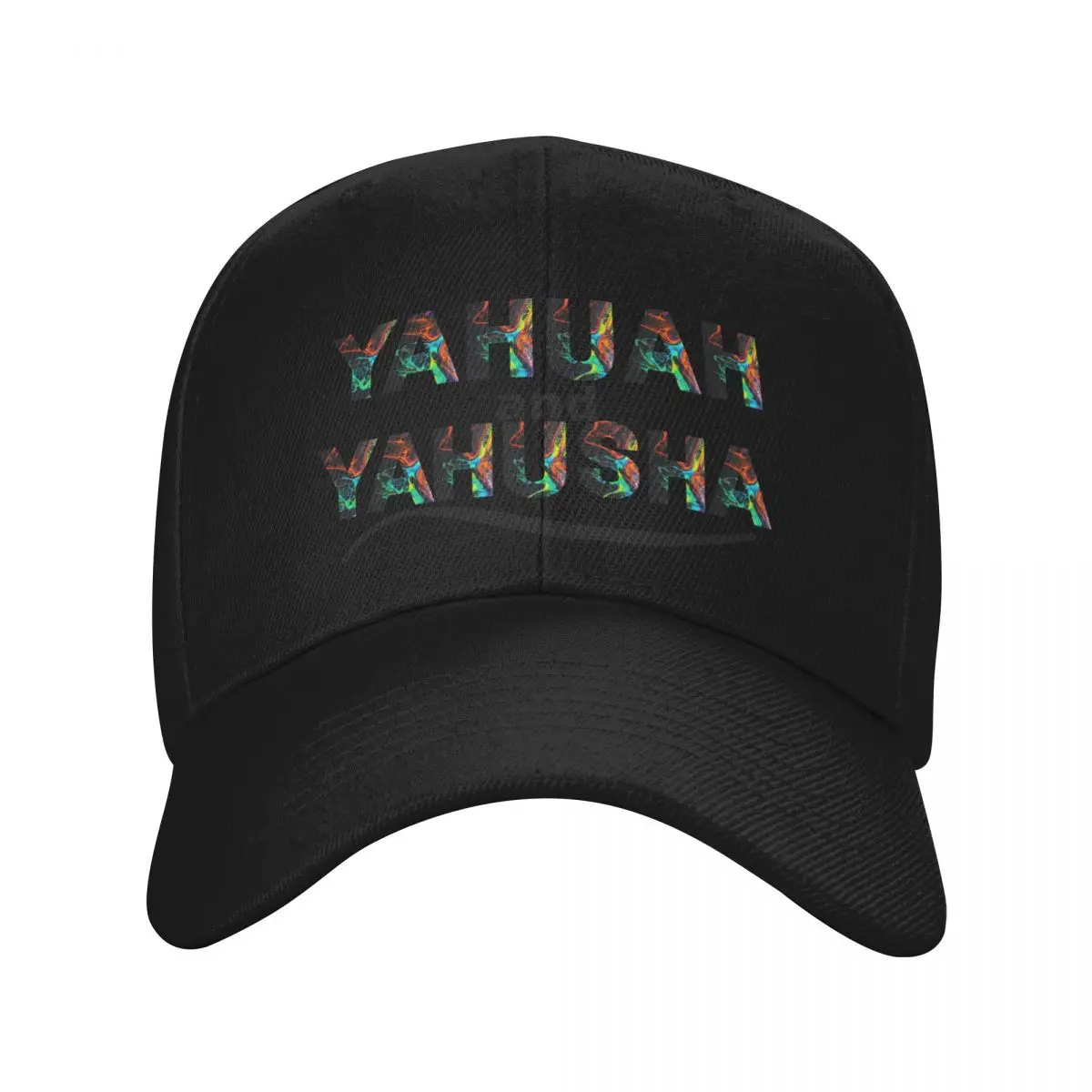 

Yahuah and Yahusha (black multi) Baseball Cap Beach Outing Luxury Brand Gentleman Hat Horse Hat Women's Beach Men's