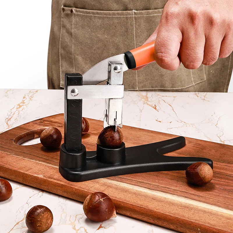Chestnut Cutter Stainless steel chestnut sheller Non Slip Handle Cracking Sheller Portable Nutcracker Chestnut Clip kitchen tool