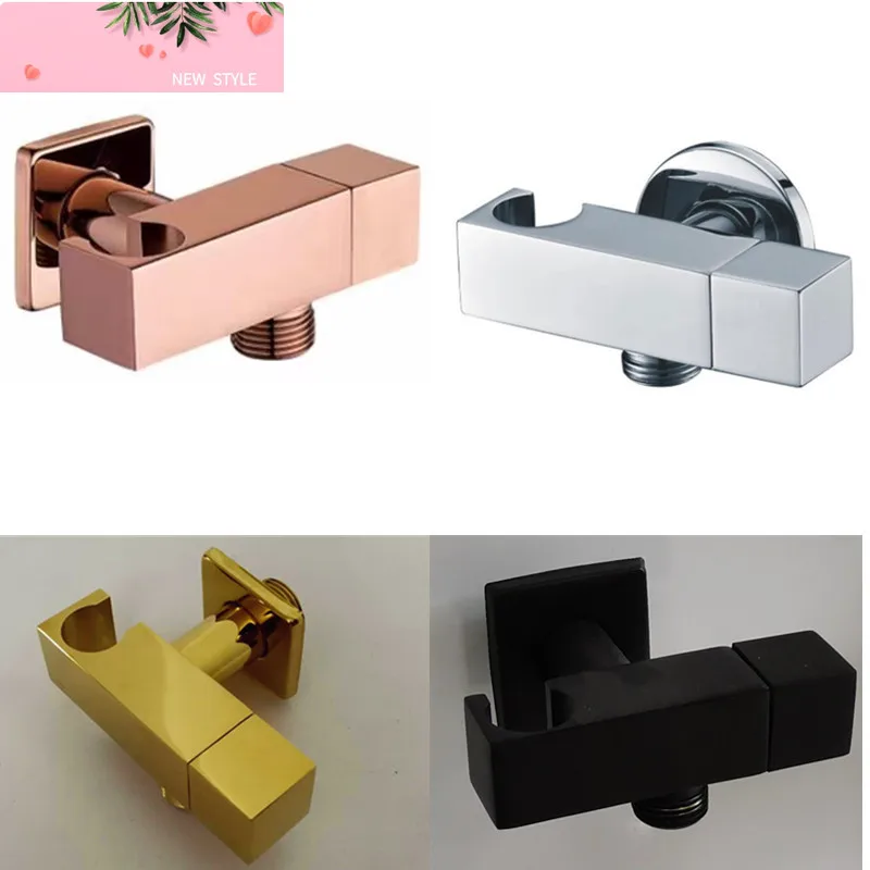 

Угловой клапан из золотой, черной, розового золота или матовой золотой латуни с держателем распылителя для биде