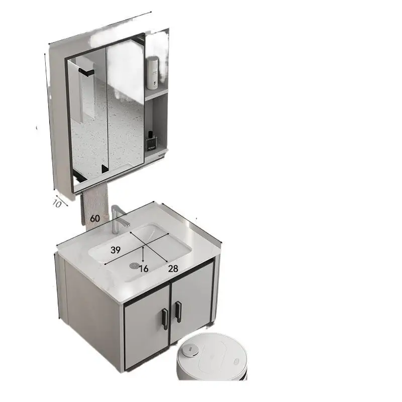 

Space Aluminum Washbasin Cabinet Combination Bathroom Cabinet Integrated Ceramic Washbasin Washstand
