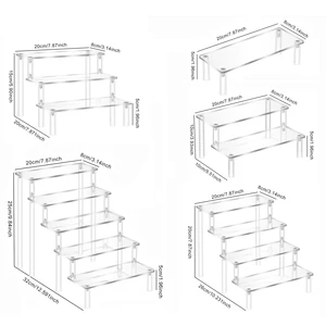 Risers acrílicos para la pantalla 2-5 Tier Perfume de soporte de pantalla acrílica, soporte de cupcake transparente para figuras estantes de muñecas de postres 10 mejores ventas de soporte de pastel azul - №5