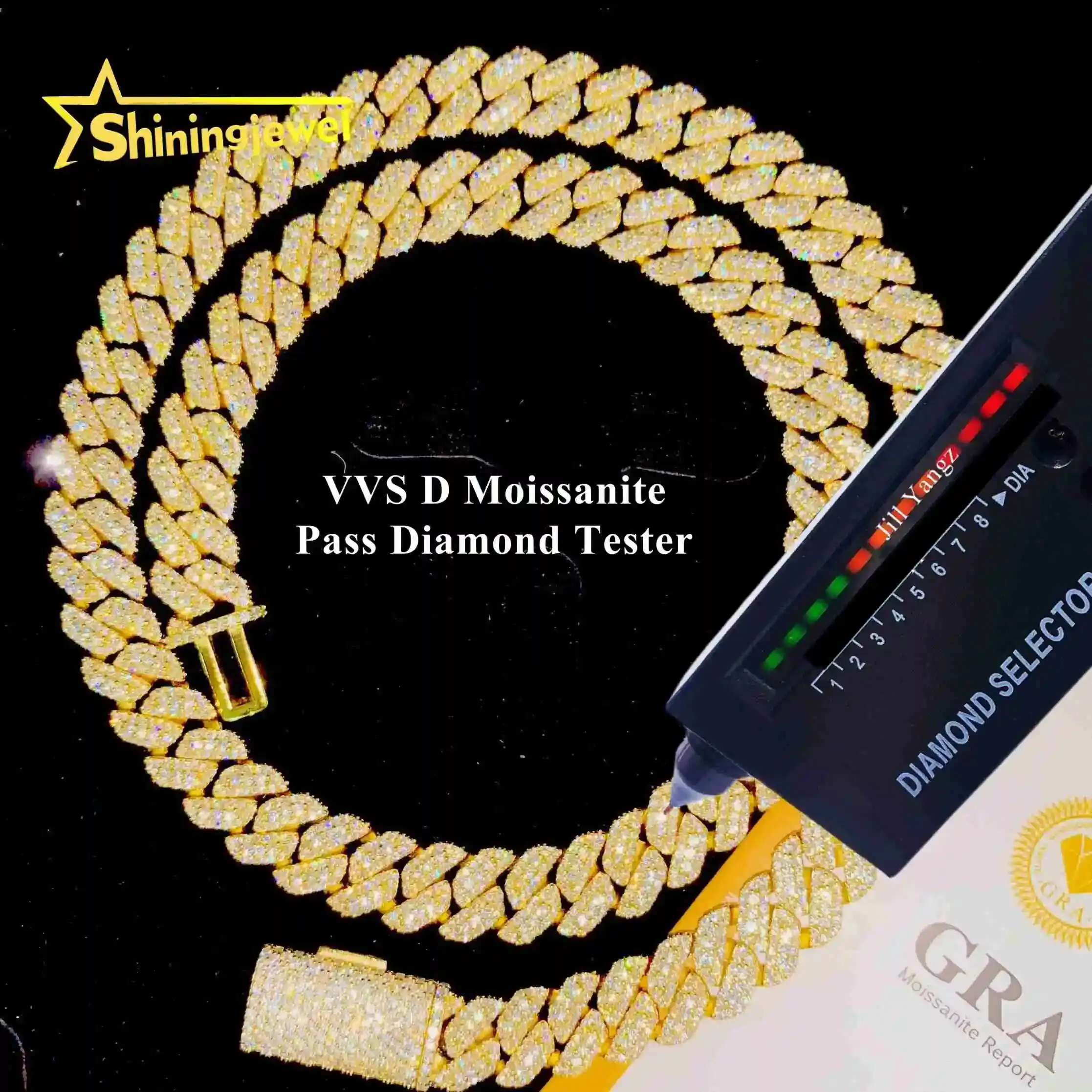 Fashion Bargain Sale 10mm Cuban Link Chain Button Design Moissanite Cuban Bracelet Necklace Custom Hip Hop Diamond Cuban Links..