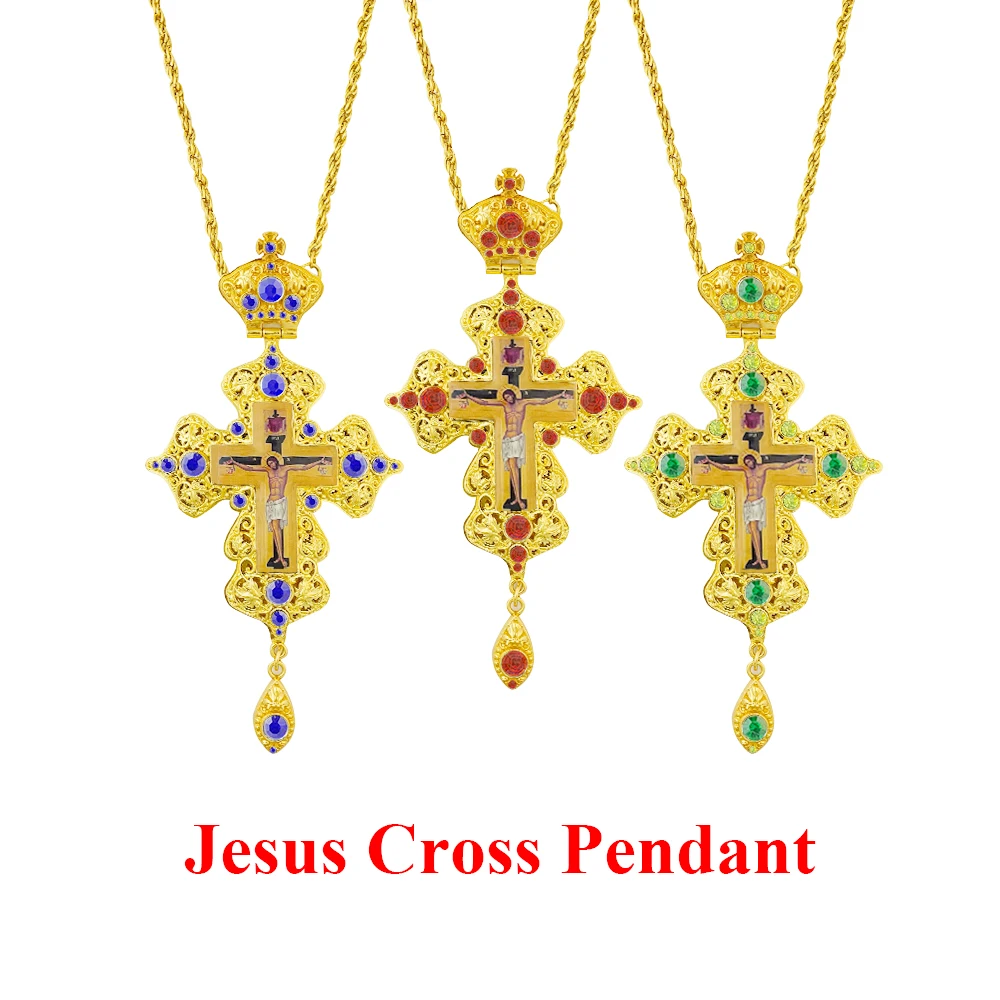 HTISOK Religiöses griechisch-orthodoxes Kirchen-Brustkreuz mit Hohlmuster für die Ordination von Priestern – Detail 7