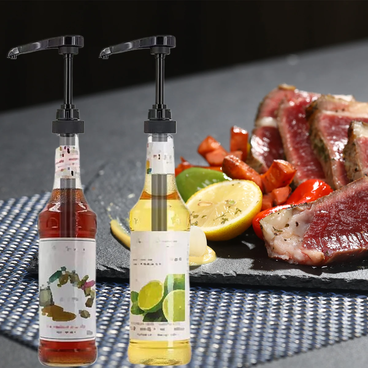 

6Pcs New Multifunctional Food Dispenser,Syrup PumpBottle Pump DispenserCoffee Syrup Pump,Condiment Dispenser