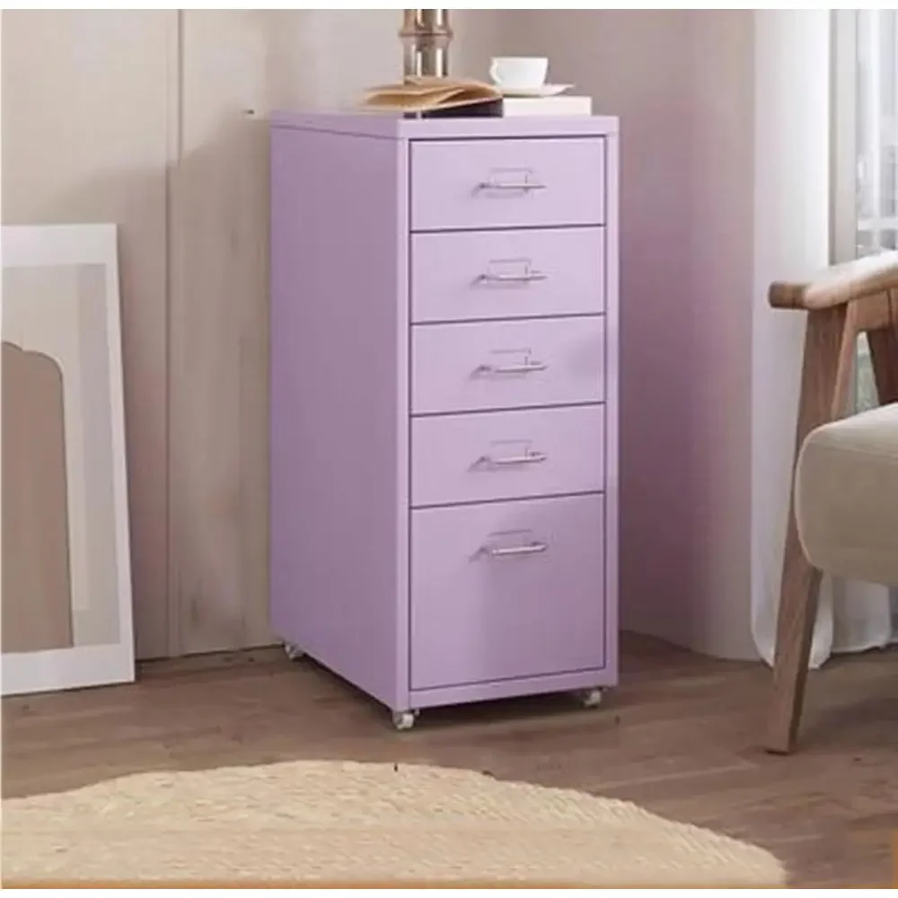 Mobile Cabinet with Locking Casters, Rolling Storage Cabinet on Wheels, Under Desk Locker Cabinet with Printer Stand and Storage