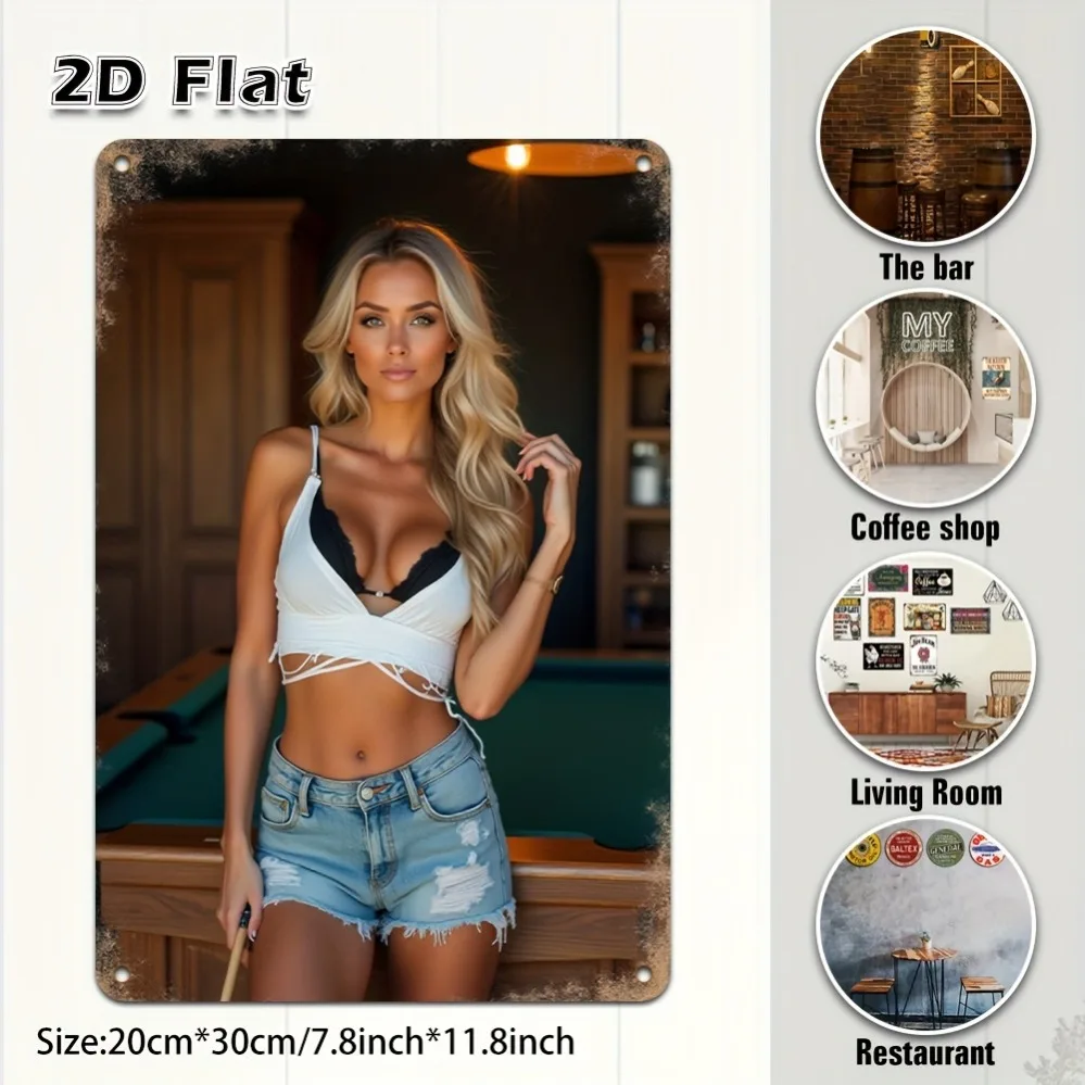 

Funny Bikini Girl Wall Art Decor, Perfect for Home, Cafe, Garage, Halloween & Christmas Gift.