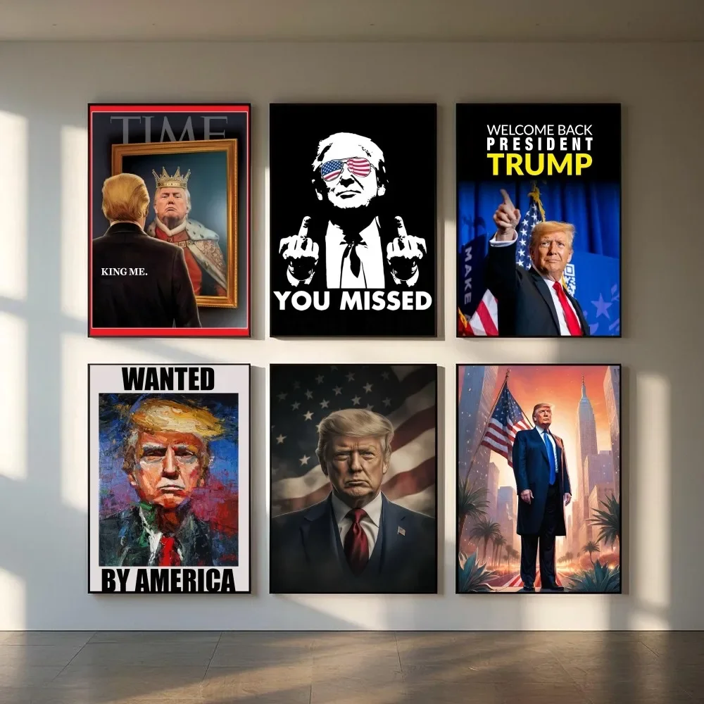 Cubierta de revista de tiempo, cómics, póster de Donald Trump, arte HD, pared adhesiva, impermeable, hogar, sala de estar, dormitorio, bar, decoración estética