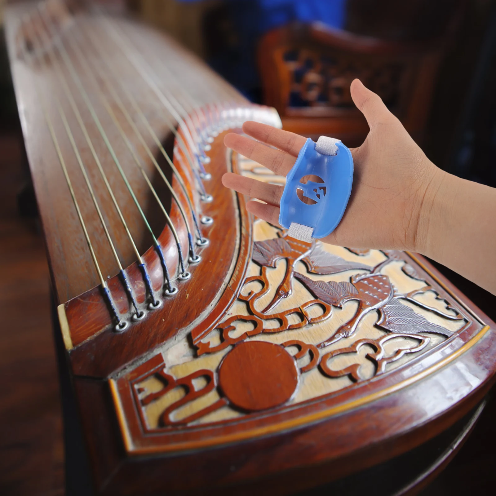 1 Pair Sky Blue Guzheng Hand Corrector For Beginners Finger Strength Trainer Portable Practice Device Stabilizer Tool Accessory